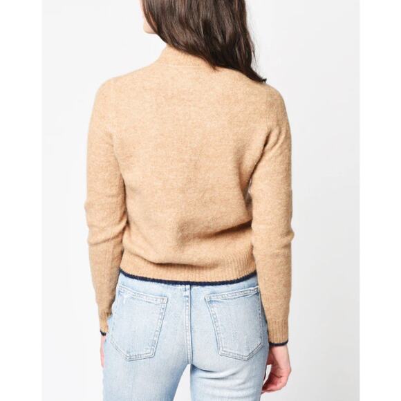 VINCE - WOMEN’S CONTRAST TIP PULLOVER / XS / beige - Picture 3 of 8